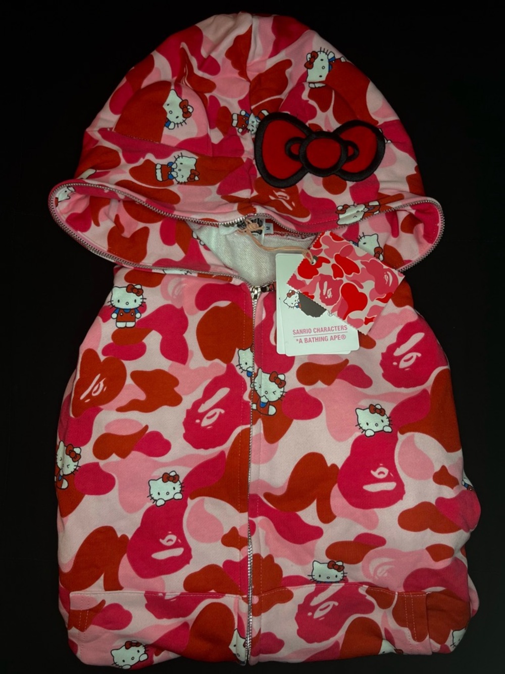 BAPE X SANRIO Characters Hello Kitty Camo Zip up Hoodie (Ladies) Pink